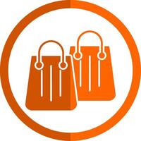 Shopping Bag Glyph Orange Circle Icon vector