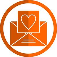 Love Message Glyph Orange Circle Icon vector