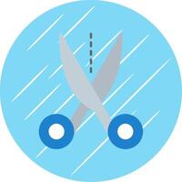 Scissors Flat Blue Circle Icon vector