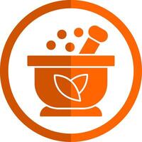 Mortar Glyph Orange Circle Icon vector