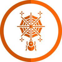 Spiderweb Glyph Orange Circle Icon vector