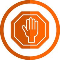 Stop Glyph Orange Circle Icon vector