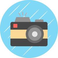 Camera Flat Blue Circle Icon vector