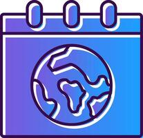 Earth Day Gradient Filled Icon vector