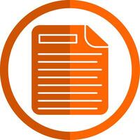 documento glifo naranja circulo icono vector