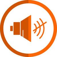No Speaker Glyph Orange Circle Icon vector