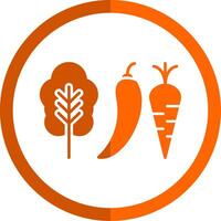Vegetables Glyph Orange Circle Icon vector