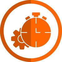 Timeout Glyph Orange Circle Icon vector