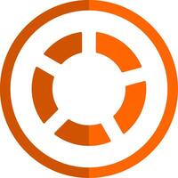 Pie Chart Glyph Orange Circle Icon vector