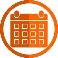 Schedule Glyph Orange Circle Icon vector