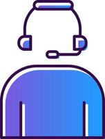 Headset Gradient Filled Icon vector