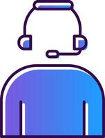 Headset Gradient Filled Icon vector