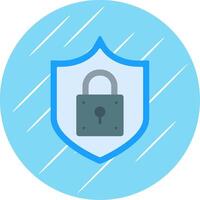 Lock Flat Blue Circle Icon vector