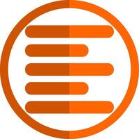 Horizontal Left Align Glyph Orange Circle Icon vector