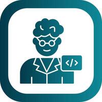 Programmer Glyph Gradient Round Corner Icon vector