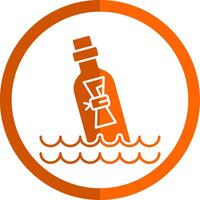 Message In Bottle Glyph Orange Circle Icon vector