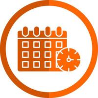 rutina glifo naranja circulo icono vector