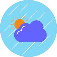 Sunny Flat Blue Circle Icon vector