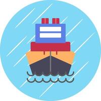 Logistics Ship Flat Blue Circle Icon vector