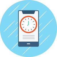 Time Flat Blue Circle Icon vector