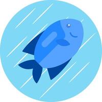 Surgeonfish Flat Blue Circle Icon vector