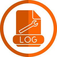 Log Format Glyph Orange Circle Icon vector