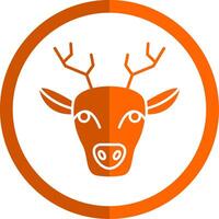 Deer Glyph Orange Circle Icon vector