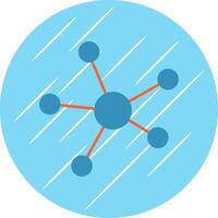 Connection Flat Blue Circle Icon vector