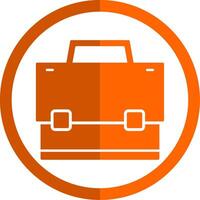 Suitcase Glyph Orange Circle Icon vector