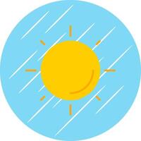 Sun Flat Blue Circle Icon vector