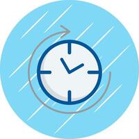 agujas del reloj plano azul circulo icono vector