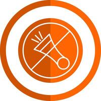 No Horn Glyph Orange Circle Icon vector