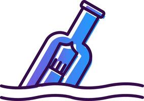 Message In A Bottle Gradient Filled Icon vector