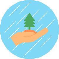 Tree Flat Blue Circle Icon vector