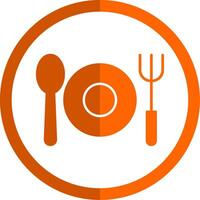 Cutlery Glyph Orange Circle Icon vector