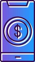 Dollar Gradient Filled Icon vector