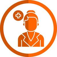 Nurse Glyph Orange Circle Icon vector