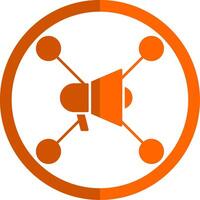 Social Network Glyph Orange Circle Icon vector