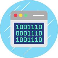 Binary Code Flat Blue Circle Icon vector