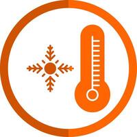 copo de nieve glifo naranja circulo icono vector