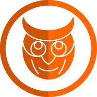 Owl Glyph Orange Circle Icon vector