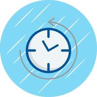 anti agujas del reloj plano azul circulo icono vector