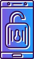 Unlock Gradient Filled Icon vector