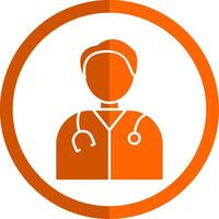 Doctor Glyph Orange Circle Icon vector