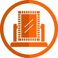 Mirror Glyph Orange Circle Icon vector