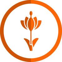 Saffron Glyph Orange Circle Icon vector