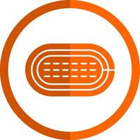 Running Track Glyph Orange Circle Icon vector