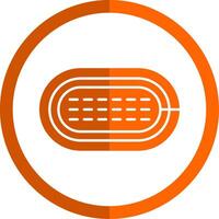 Running Track Glyph Orange Circle Icon vector