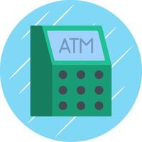 Atm Machine Flat Blue Circle Icon vector