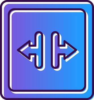 Width Gradient Filled Icon vector